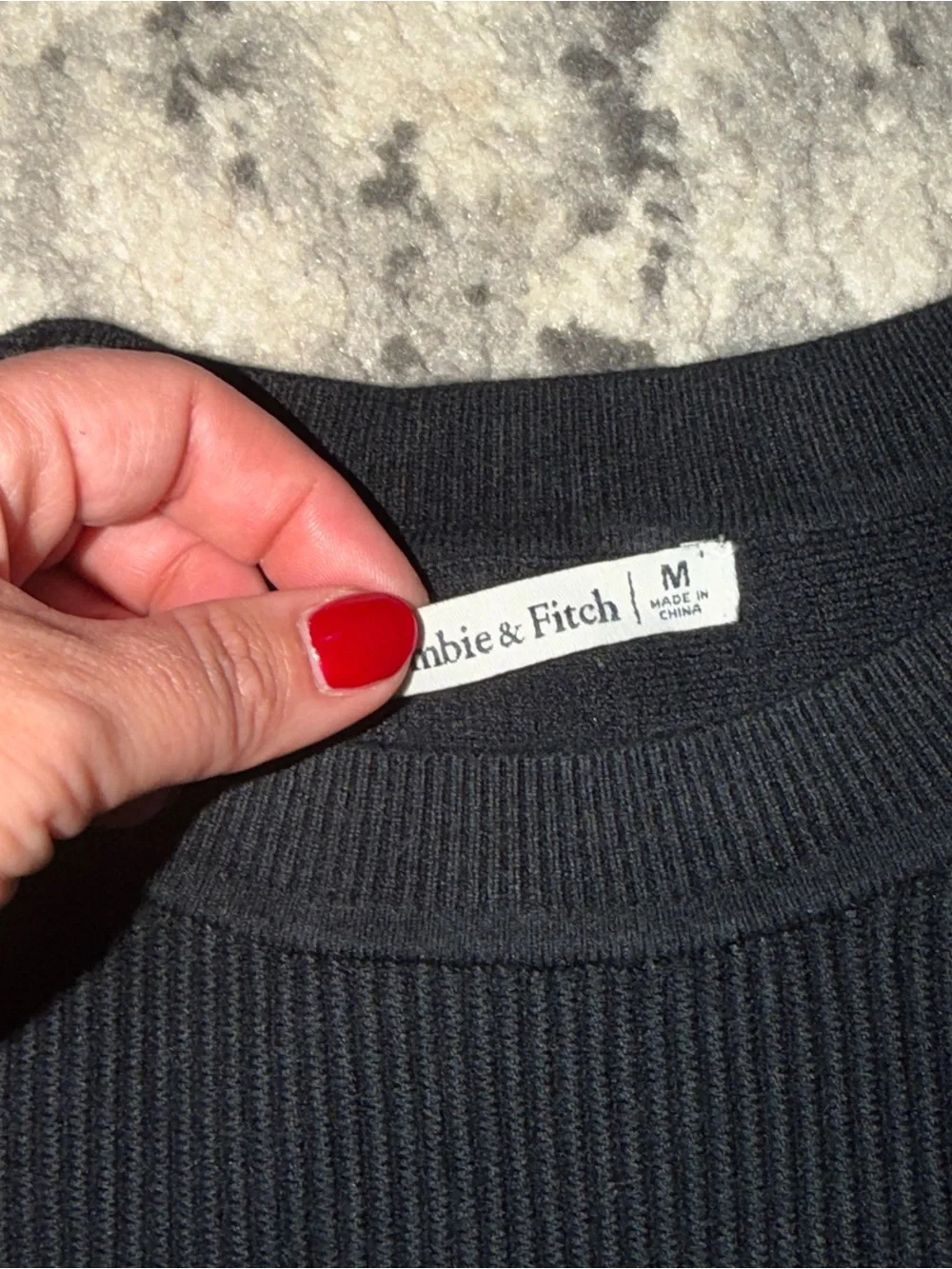 Abercrombie & Fitch Black Ribbed Crewneck Sweater Bodysuit